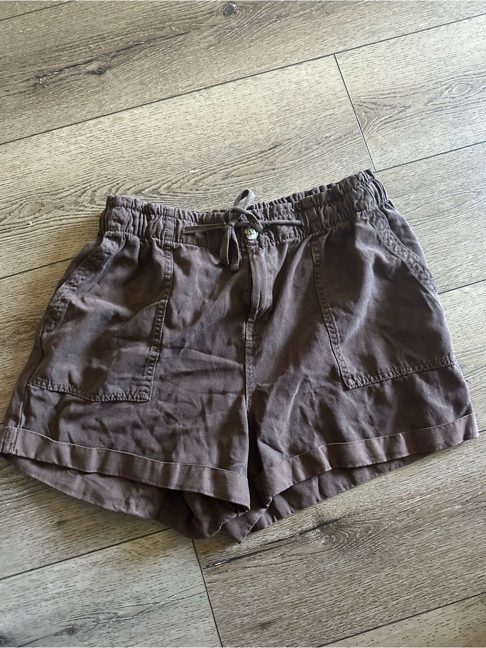 Denim&Co Brown Elastic Waist Pull-On Shorts